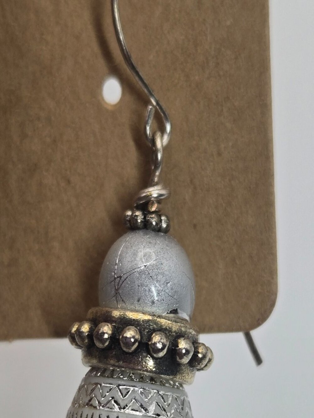 Silvertone Dangle Earrings Handmade Item 81 - Picture 2 of 4